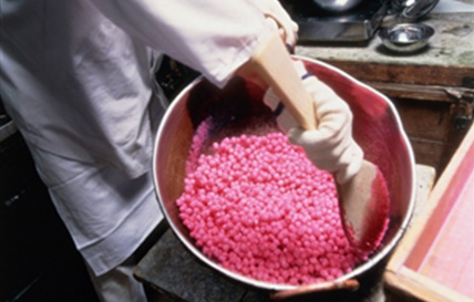 Many of the sweets are made by hand.